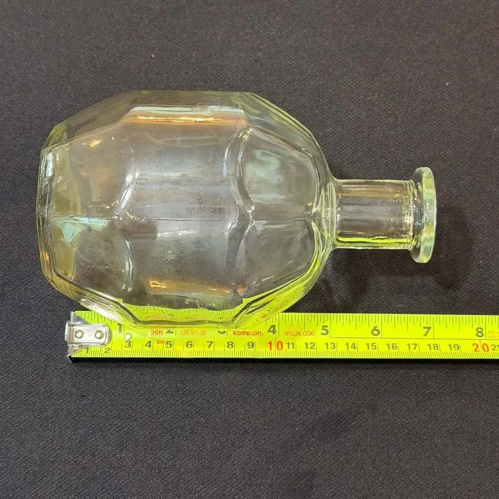 Vintage Octagonal Glass Decanter Bottle with Cork Stopper